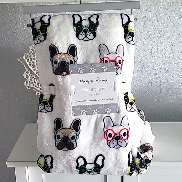 Happy Paws Other - 🐕NWT🐕 Happy Paws Glasses Frenchies Plush Throw